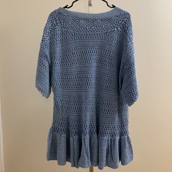 Free People Blue Crochet Mini Dress - Picture 5 of 16